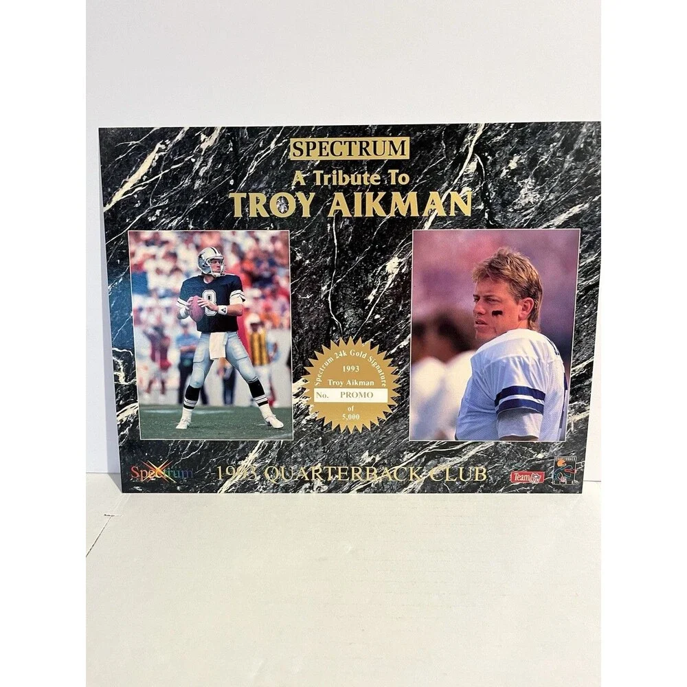 1993 Spectrum Troy Aikman Quarterback Club Tribute Sheet PROMO /5000